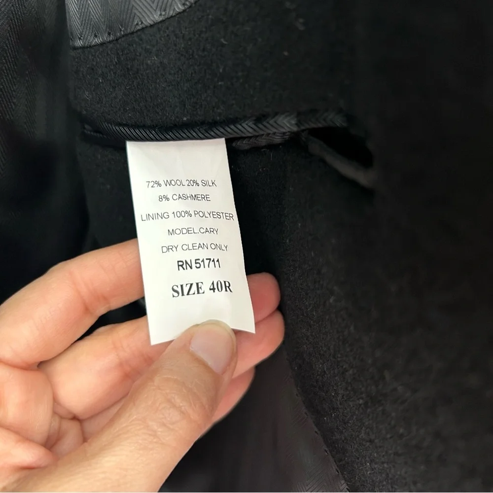 T.‎ Harris London Black Wool Silk and Cashmere Blazer Size 40R